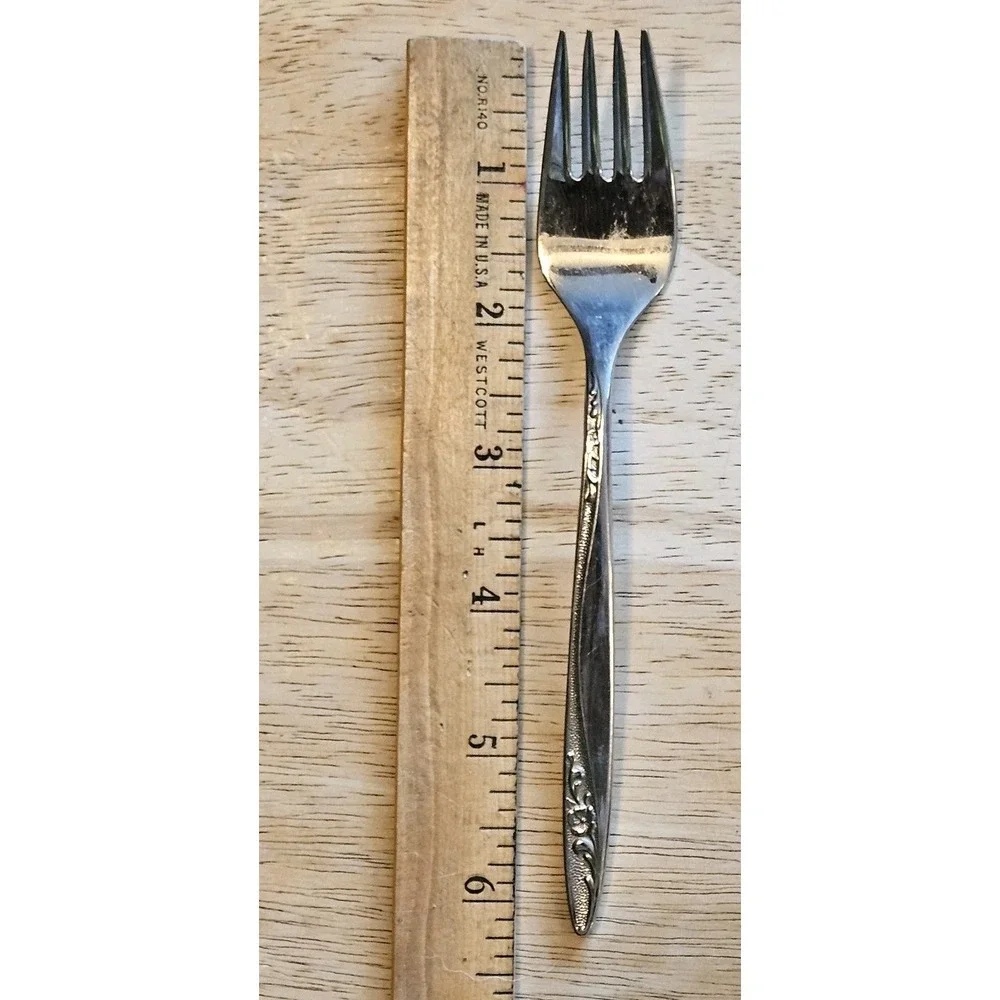 International Rogers Stainless Steel MCM Small Forks  Rose Design  SET OF 3
